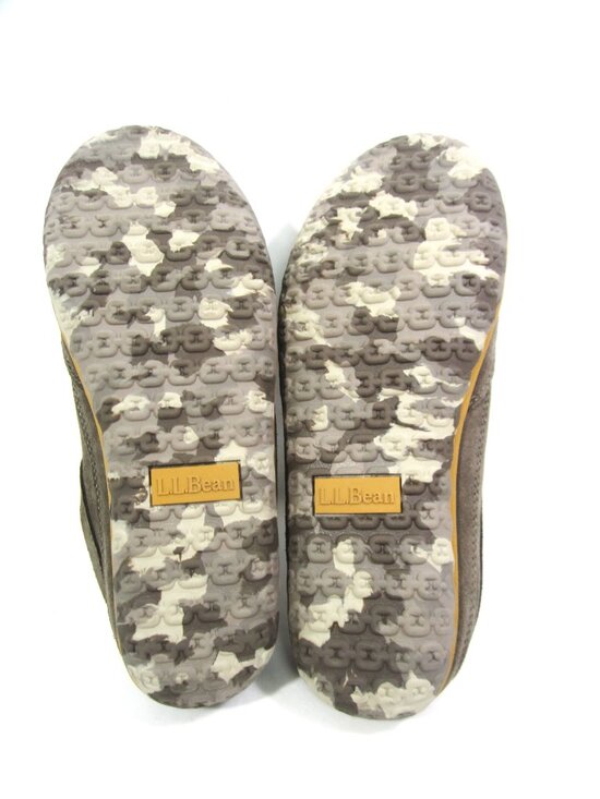 LL Bean EUC Mens Size 11 M Brown Mountain Slippers Scuffs Ash Brown Fleece Lined main image 5